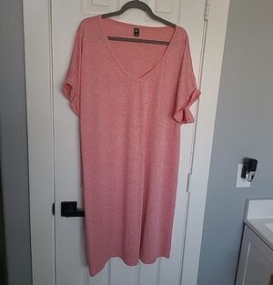 SHEIN Curve Heathered Pink Crewneck Dress